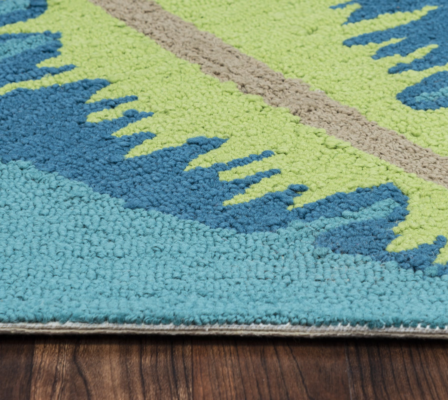 Mako HandTufted Teal Indoor/Outdoor Area Rug & Reviews Birch Lane